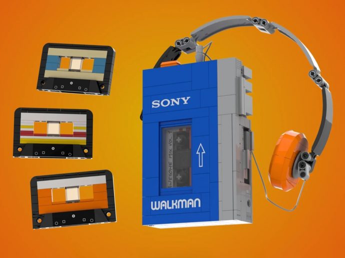 Stunning LEGO Sony Walkman Replica Features a Dockable Cassettes and Wearable Headphones