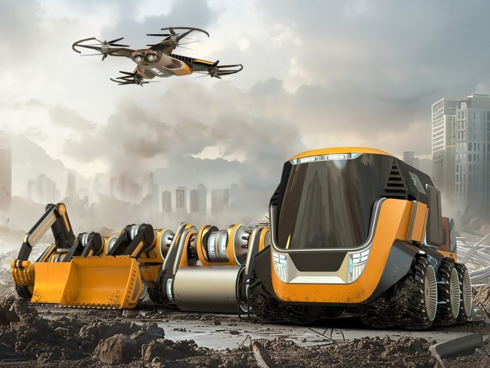 Transformers-inspired Shapeshifting Machine Splits Into An Entire Road-Construction Robot Fleet