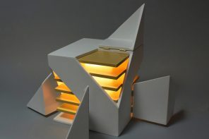Fold the Corners of This Wooden Cube Lamp and Watch the Light Change