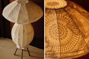 These Lace-Shade Lamps Transform Family Heirlooms Into Memorable Floor Lighting