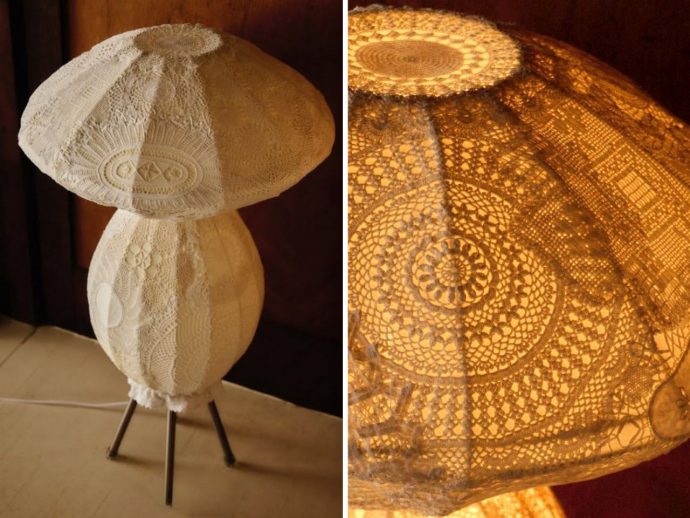 These Lace-Shade Lamps Transform Family Heirlooms Into Memorable Floor Lighting