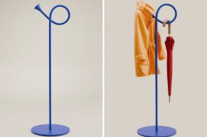 This Bugle-Shaped Coat Rack Solves Your Tiny Entryway Problem