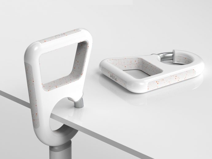 This Walking Cane Also Hooks Bags and Grips Tables With a Hidden Ring
