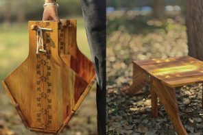 This Wooden Basket Becomes a Low Table When You Flip It Upside Down