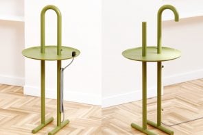 Twist This Minimalist Side Table’s Handle, and It Becomes the Lamp