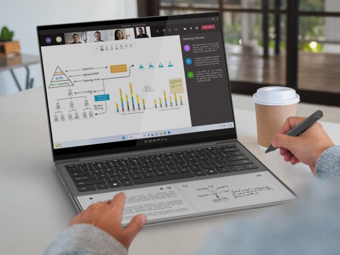 Compal turns a laptop palm rest into an always-on E Ink notepad