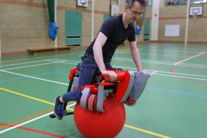 This Self-Balancing Electric Bike Rolls on a Single Giant Ball and Moves in Any Direction