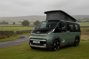 Kia to soon roll out its first pop-up PV5 production camper van for ultimate future of EV adventure