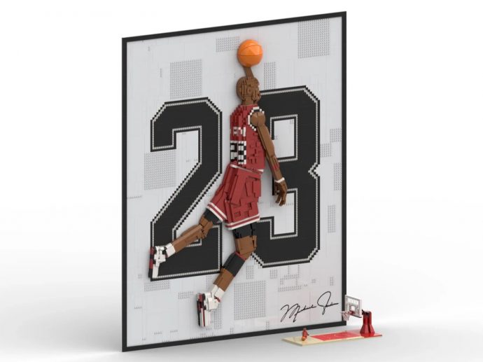 Legendary 3,424-Brick Michael Jordan LEGO Poster Actually Bursts Out of Its Own Frame