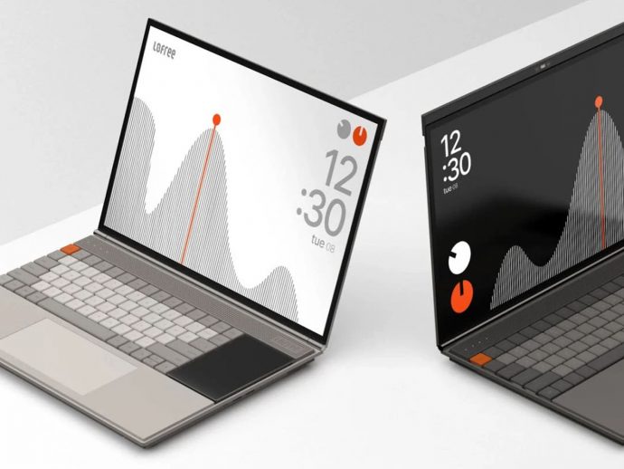 Minimalist laptop with a secondary display minimizes distractions, maximizes productivity
