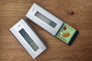 This Aluminum Pill Organizer Was Designed to Sit on a Restaurant Table