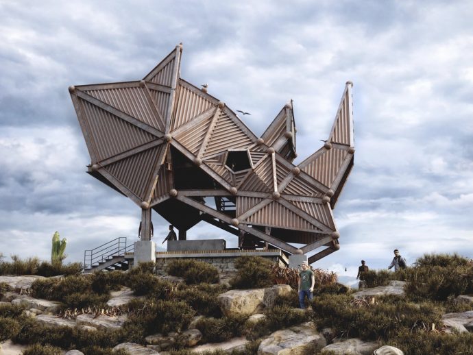 This Bio-mimicking Safari Deck Is Designed to Look Exactly Like a Rhino