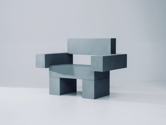 This Brutalist Lounge Chair Is 3D-Printed From Recycled Water Bottles