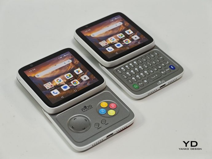 This Square Phone Rotates Open to a BlackBerry or Game Boy Setup