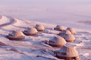 A Cluster of Volcanic Cabins Rises From Inner Mongolia’s Fragile Steppe