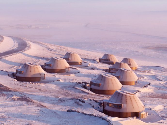 A Cluster of Volcanic Cabins Rises From Inner Mongolia’s Fragile Steppe