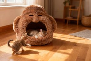A Monkey-Shaped Cat House That Turns Comfort Into Playful Living Sculpture