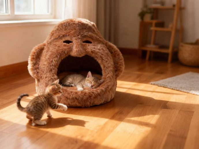 A Monkey-Shaped Cat House That Turns Comfort Into Playful Living Sculpture