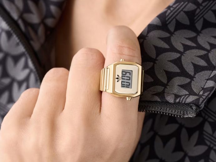 adidas Originals’ Two Ring watch shrinks digital timekeeping into a minimalist retro-modern timepiece
