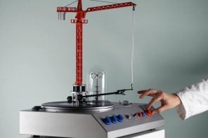 Arduino-powered crane record player brings industrial influence and hands-on controls