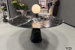 If Fidget Spinners Were Furniture: This Marble Table Has a Brass Sphere You Push Around Endlessly