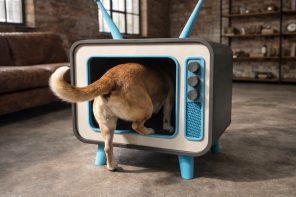 This 3D-Printed Pet House Looks Like a Retro TV That Lets You Watch Your Cat Sleep Instead Of Netflix