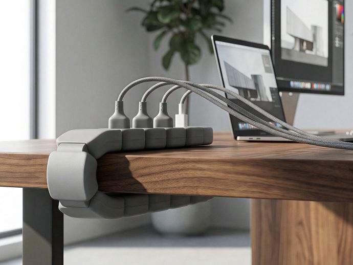 Edge clamp-on power strip brings desk-level charging exactly where you need it
