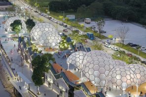 Foshan’s Forgotten Warehouses Got a Rooftop Park Under Floating Domes