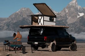 Mohab Altus quick-deploy hardshell rooftop tent turns any rugged truck into comfy, all-season camping rig