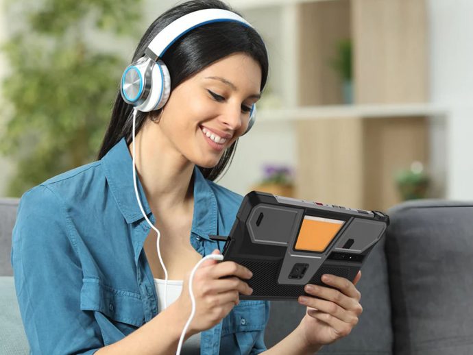 Tank Pad Ultra is a rugged tablet that doubles as a short throw projector