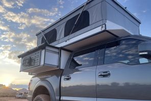 Roam Rider SL pickup camper pops up to create headroom, slides on both sides for more living space