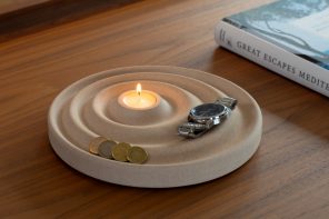 This €235 Rippling Stone Valet Tray Has a Candle Holder Built In