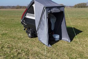 This Expandable Popup Micro Camper Turns Your EV Into a Fully Equipped Tiny Home for Off-Grid Escapes
