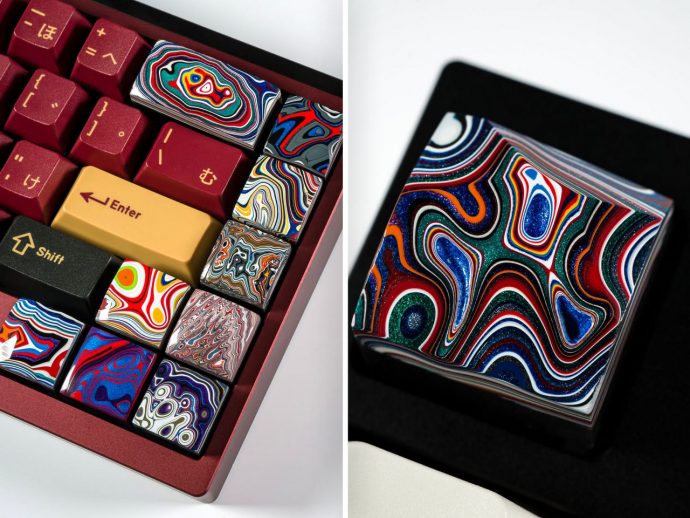This Artist Slices Up Layers of Automotive Paint to Make the Most Unique Keycaps You’ve Ever Seen