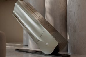 C Seed’s Sculptural Bugatti N1 folding TV carries dynamic flair of the Tourbillon supercar