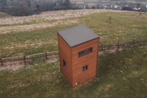 This Skyscraper-Style Tiny Home Packs Two Floors Into Just 107 Square Feet