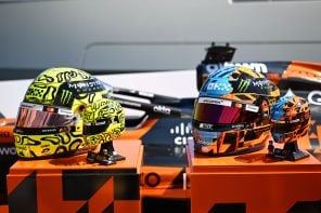 McLaren F1 Team celebrates 1,000th race start, as Oscar and Lando sport LEGO helmets at the iconic Monaco GP