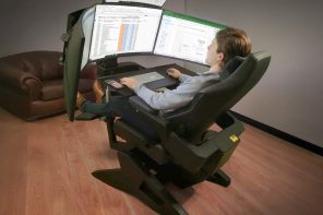 This zero-gravity motorized workstation replaces your setup to eliminate back pain and boost productivity