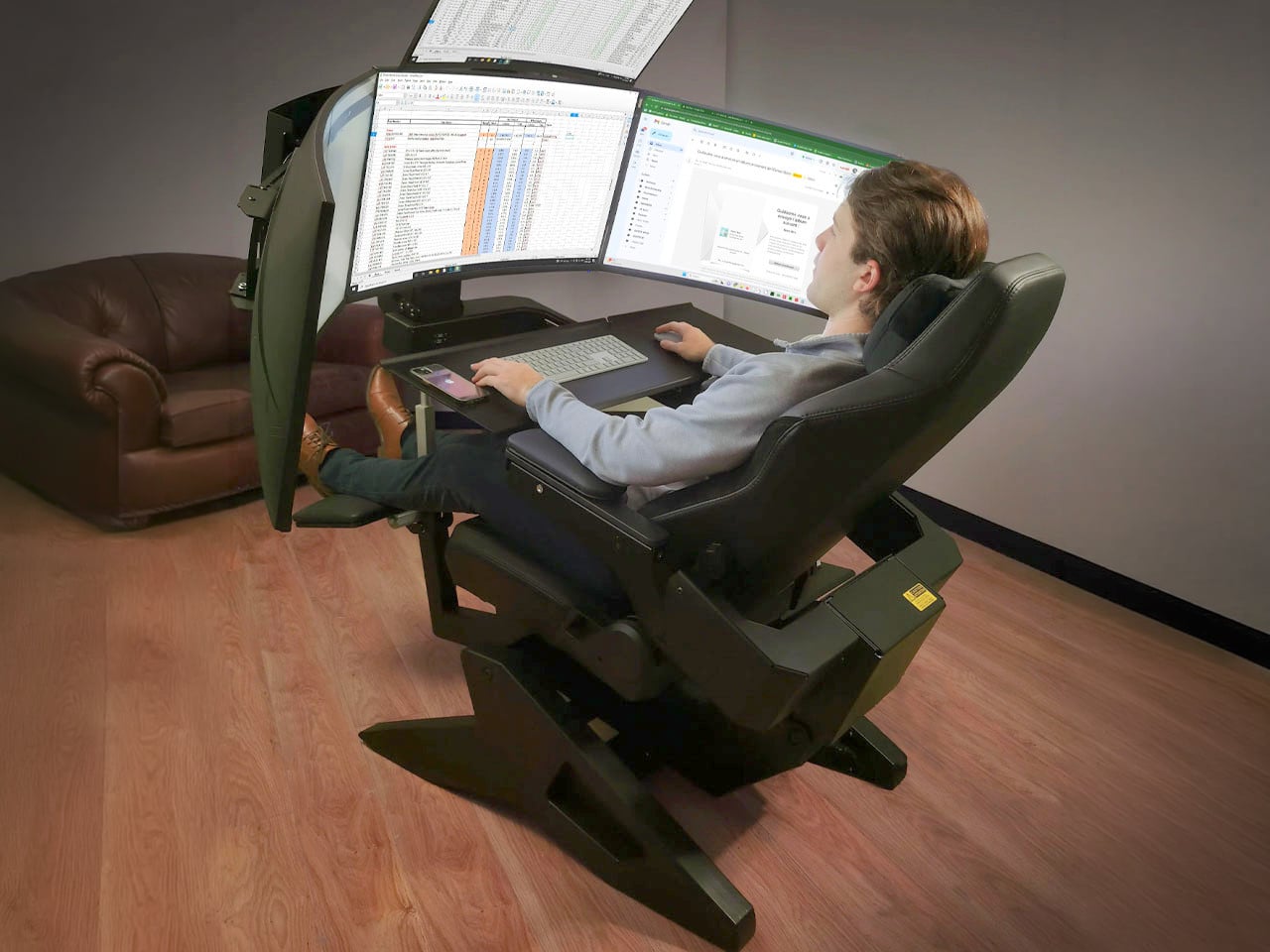 This zero-gravity motorized workstation replaces your setup to eliminate back pain and boost productivity