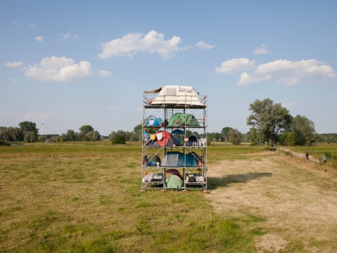 12 Tents, Stacked Like an Apartment Block in the Wild