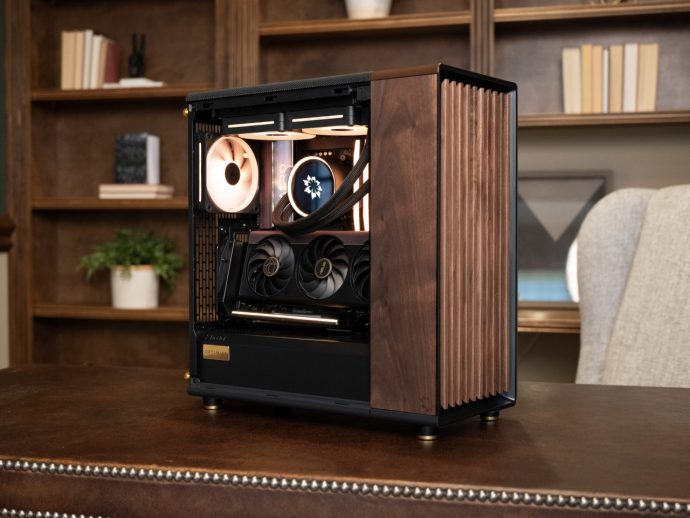 A Walnut and Brass Desktop PC That Still Runs an RTX 5090