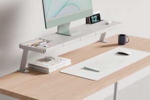 Freely organize every device and reclaim your desk space with this Modular Monitor Stand