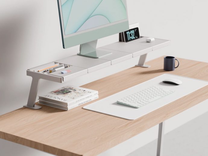 Freely organize every device and reclaim your desk space with this Modular Monitor Stand