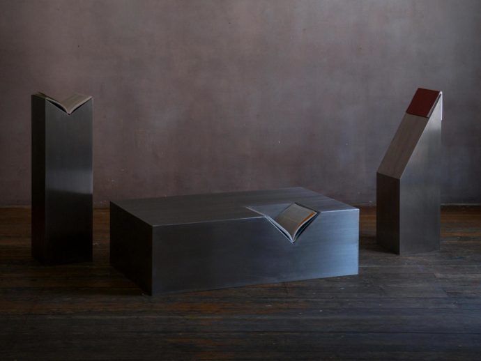 Eran’s Steel Furniture Displays Books Like Artifacts Worth Keeping