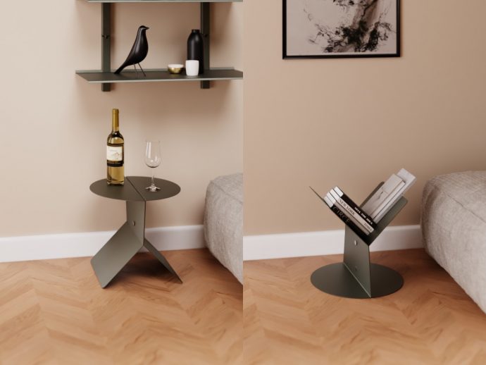 This Steel Side Table Has 6 Functions and Zero Extra Parts