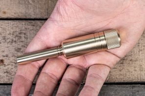 Ultra-silent brass fidget piston is built with such precise tolerances that air becomes the spring