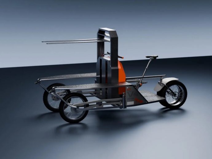 4 Students Just Designed a Cargo Bike With a Built-In Forklift