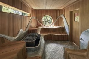 A 525-Square-Foot Cabin on this Wooded Island Delivers a Luxurious Spa Experience