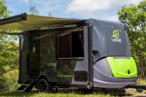 SylvanSport VIRE packs king-size bed, wet bath, and full kitchen into 19.5-foot trailer