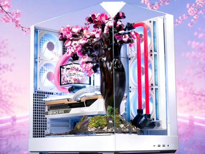 AFTERSHOCK Built a $14,200 Gaming PC Where 70 Petals Bloom With Heat